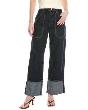 dark indigo wide leg jean