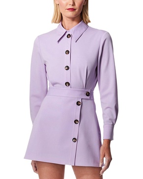 wool-blend shirtdress