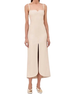 jaline midi dress in off white