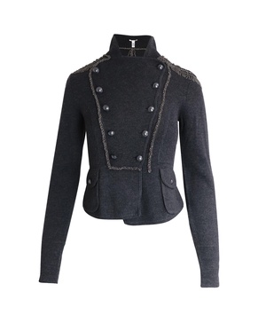 theodore military jacket in grey wool