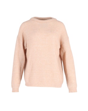 brushed knit sweater in peach mohair