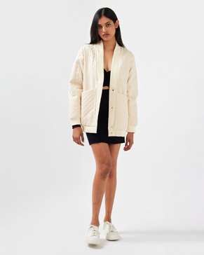 over it quilted bomber
