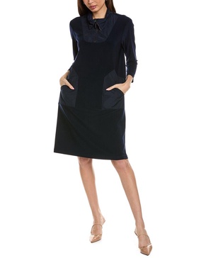 Joseph Ribkoff Funnel Neck Mixed Media Shift Dress