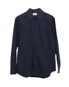 button down shirt in navy blue cotton