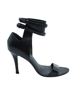 alexander wang ankle strap heeled sandals in black leather