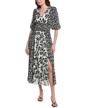 Taylor Yoryu Jacquard Midi Dress