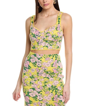 thick strap bustier silk-blend crop top