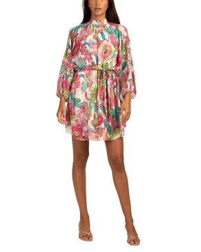 Trina Turk Women's Printed Mock Neck Dress