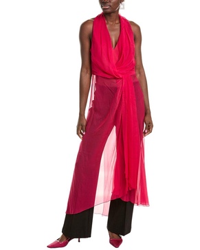 halter silk chiffon gown