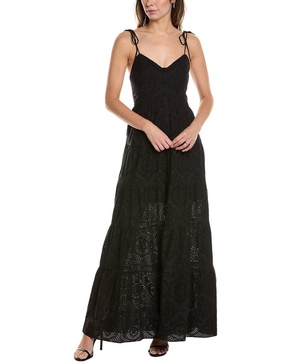 shantella tiered button maxi dress