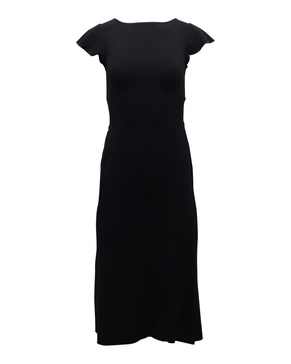 lourdes cut out back dress in black triacetate