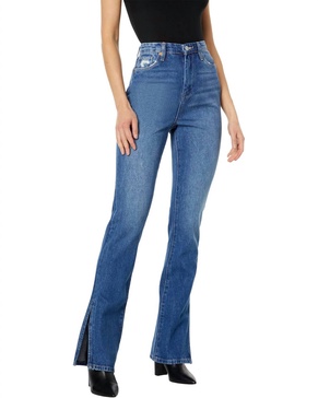 the cooper straight leg jeans with side slit in being alive