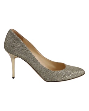 abel pointed toe pumps in gold leather