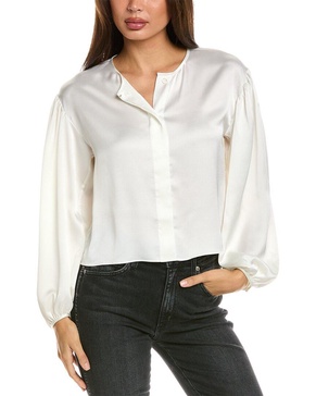 cropped volume sleeve blouse