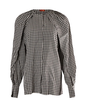 checked blouse in multicolor viscose