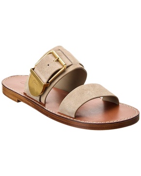 rebecca double strap suede sandal