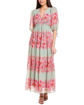 Taylor Minnie Dot Chiffon Maxi Dress