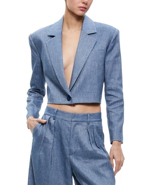 shan boxy linen-blend blazer