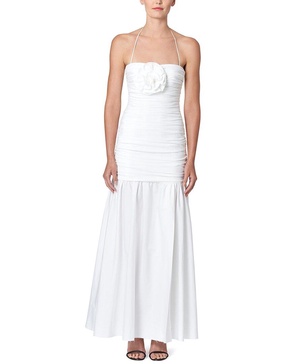 Carolina Herrera Spaghetti Strap Gathered Bodice Drop-Waist Dress