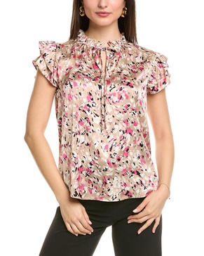 Anne Klein Ruffle Sleeve Tie Blouse