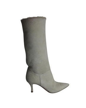 ida boots in cream suede