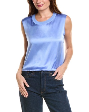Elie Tahari Satin Rib Silk Top
