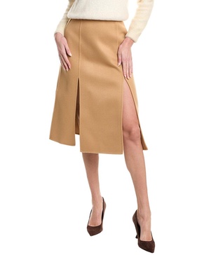 melton wool midi skirt