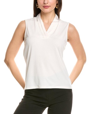 solid triple pleat top