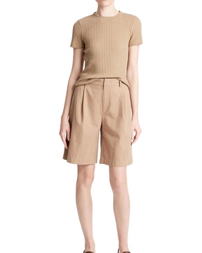ribbed short-sleeve crew neck t-shirt in cocoon