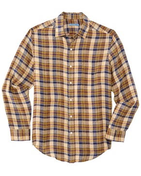 J.McLaughlin Plaid Gramercy Linen Woven Shirt