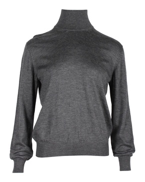 mock neck sweater in grey cashmere