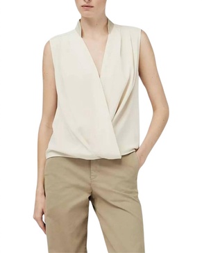 meredith satin blouse top in ivory