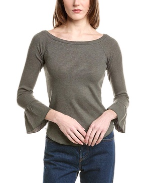 love rib off shoulder raglan top
