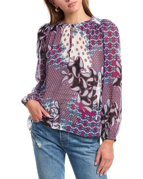 ba&sh Blair Silk-Blend Top