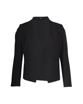 lanai collarless open-front blazer in black wool