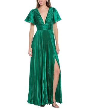 jupiter pleated sleeve gown
