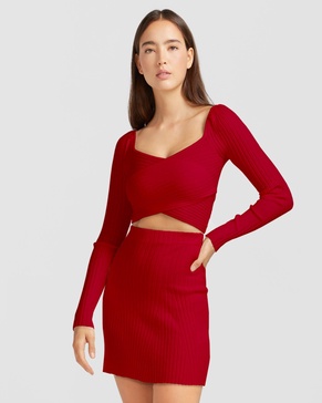 c'est belle knit mini skirt