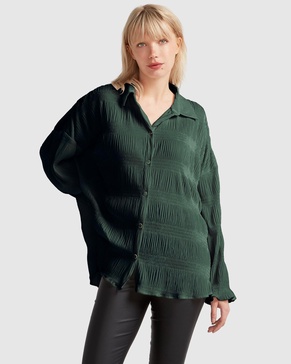 serenade velvet plisse shirt