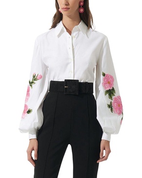 puff sleeve button-down shirt