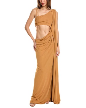 draped gown
