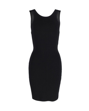 moscow mesh insert knit dress in black rayon