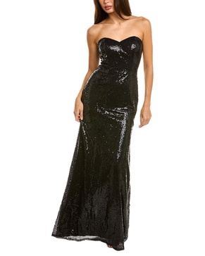 strapless sweetheart sequin gown