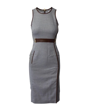 sleeveless sheath dress in grey viscose