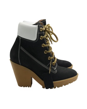 maison margiela lace up boots in black suede