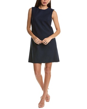 chiffon tie-back silk-trim wool-blend shift dress
