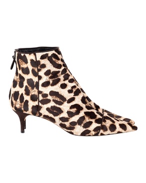 kittie ankle boots in animal print pony hair