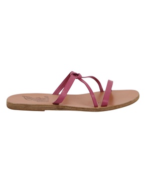 spetses flat knot sandals in pink leather