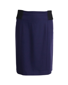 knee length skirt in purple wool
