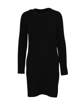 soft ribbed tunic top in black wool