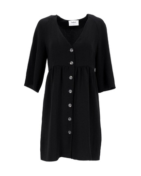 buttoned dress in black polyester